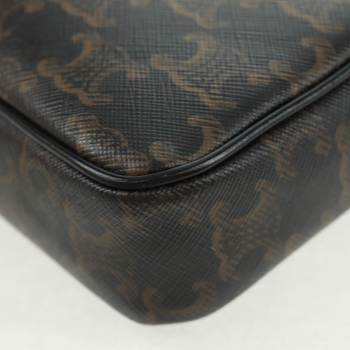 Celine Logo Messenger Triomphe Coated Canvas Black Pvc Shoulder Bag Bag (Pre-Owned)