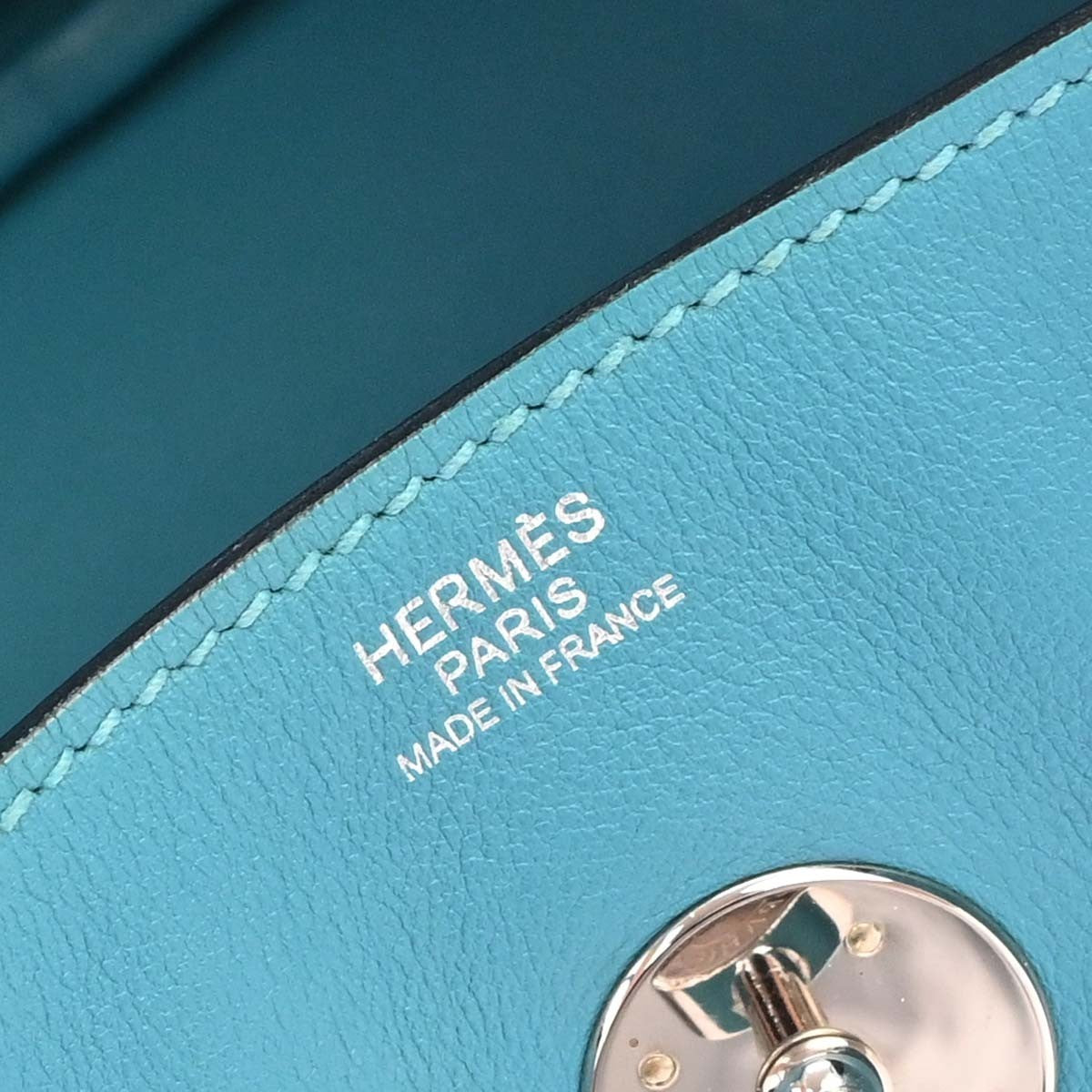 Hermes Lindy Swift Turquoise Leather Shoulder Bag Bag (Pre-Owned)
