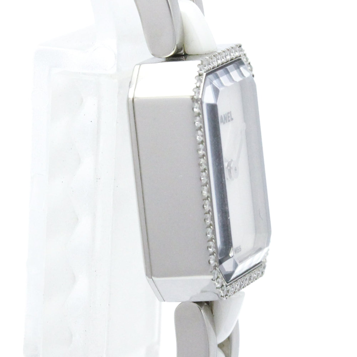 Chanel Premiere Mini Quartz Stainless Steel And Ceramic With Diamond Bezel Watch (Pre-Owned)