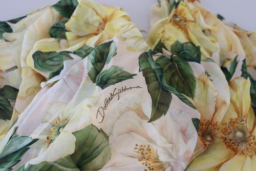Dolce & Gabbana Elegant Floral Silk Pleated Maxi Women's Dress