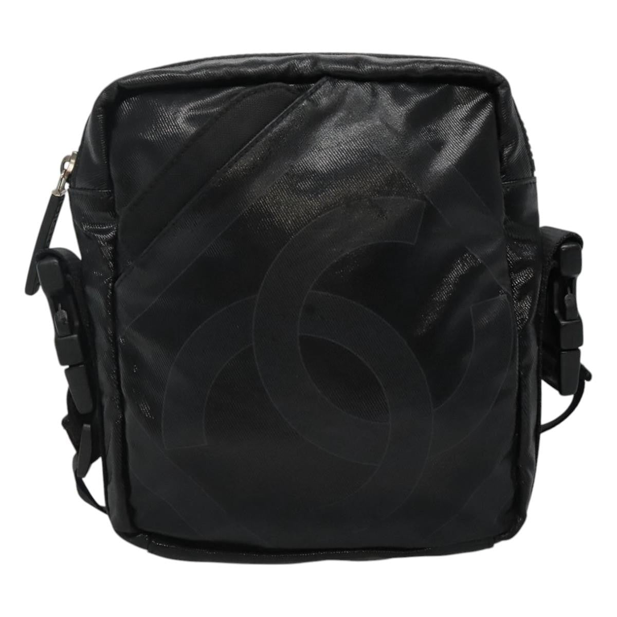 Chanel Sport Line Messenger Coated Canvas Black Canvas Shoulder Bag Bag (Pre-Owned)