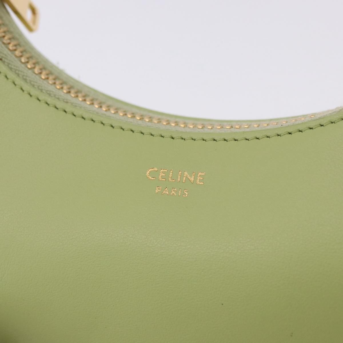 Celine Ava Leather Green Leather Handbag (Pre-Owned)