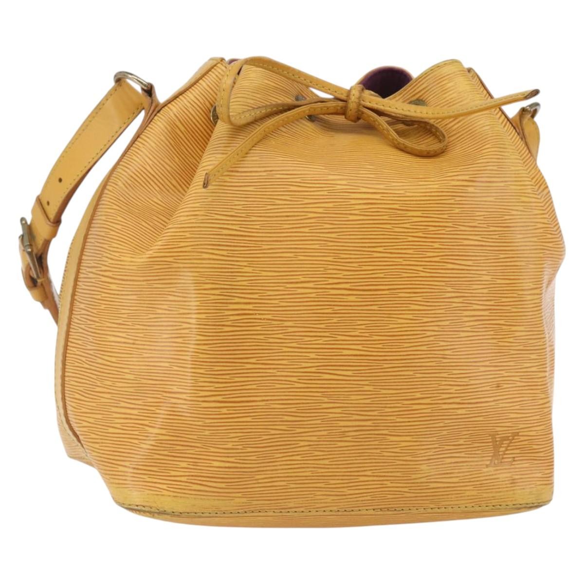 Louis Vuitton Petit Noe Monogram Canvas Yellow Leather Shoulder Bag Bag (Pre-Owned)