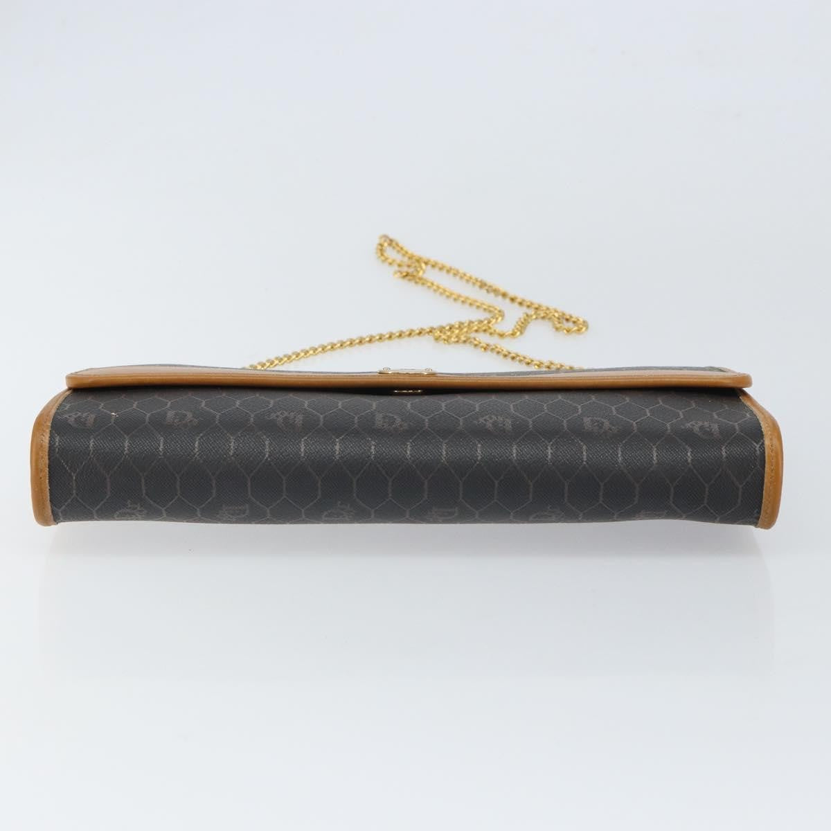 Christian Dior Vintage Honeycomb Chain Canvas Black Canvas Shoulder Bag Bag (Pre-Owned)