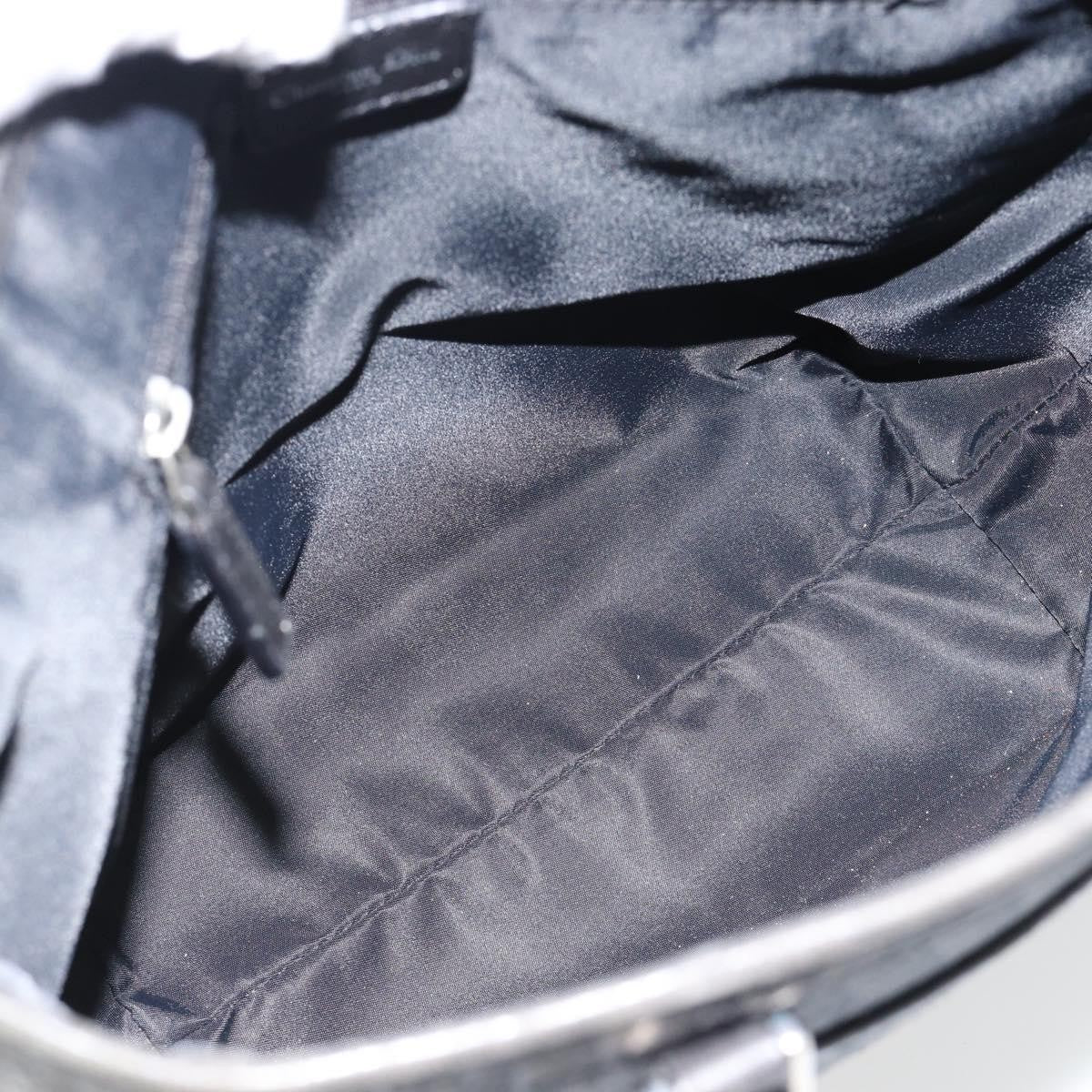 Christian Dior Vintage Open Pocket Diorissimo Canvas Black Canvas Tote Bag Bag (Pre-Owned)