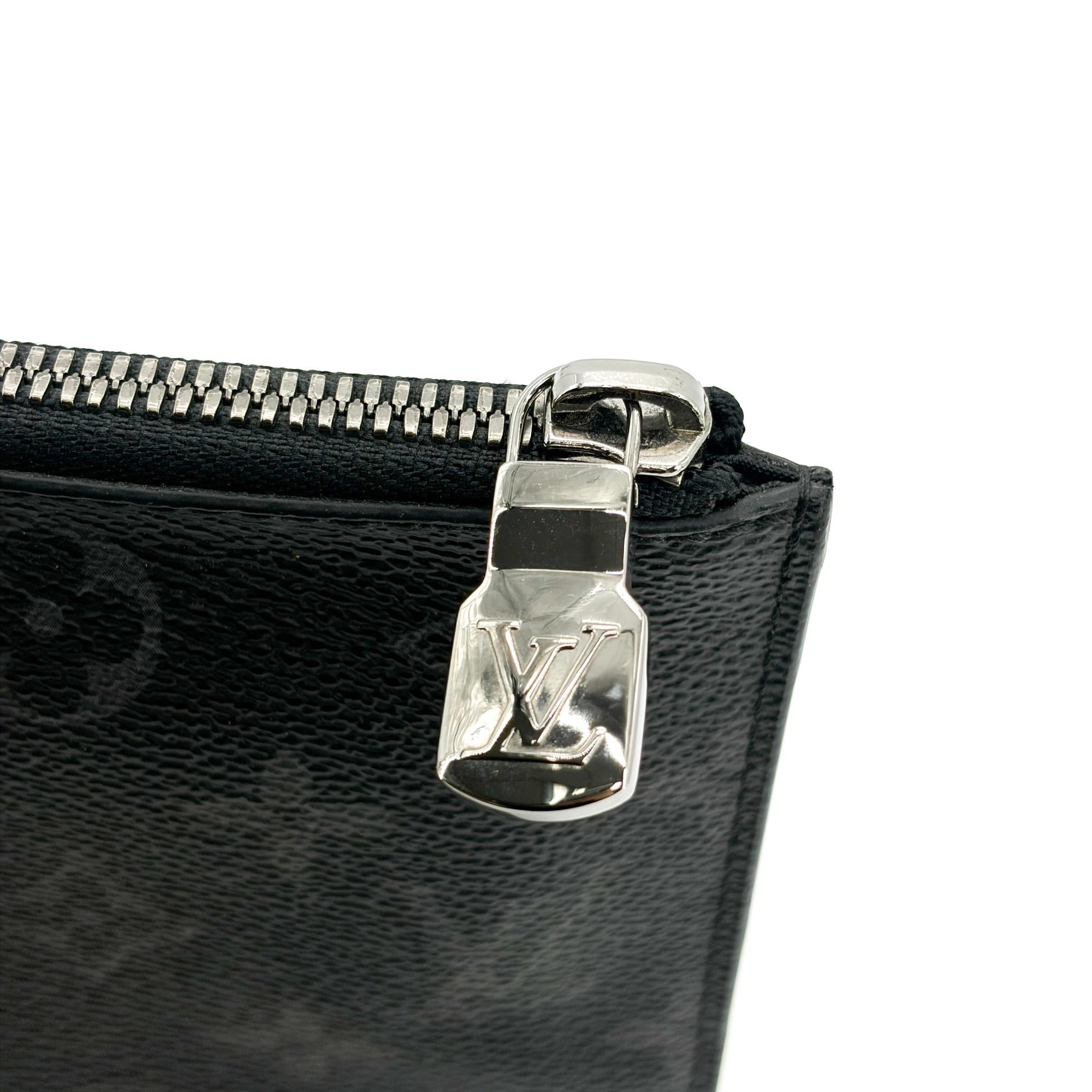 Louis Vuitton Pochette Voyage Monogram Eclipse Canvas Black Canvas Clutche & Pouche Bag (Pre-Owned)