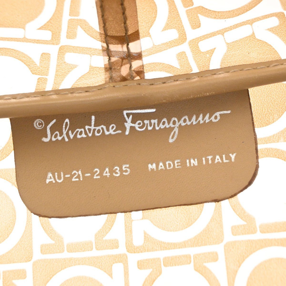 Salvatore Ferragamo Gancini Pvc Leather Brown Pvc Shoulder Bag Bag (Pre-Owned)