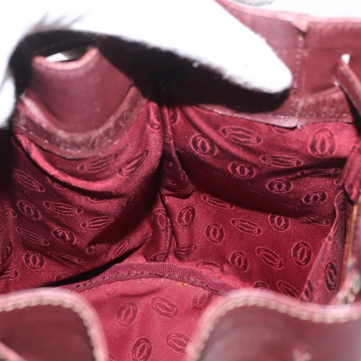 Cartier Must De Cartier Leather Burgundy Leather Shoulder Bag Bag (Pre-Owned)