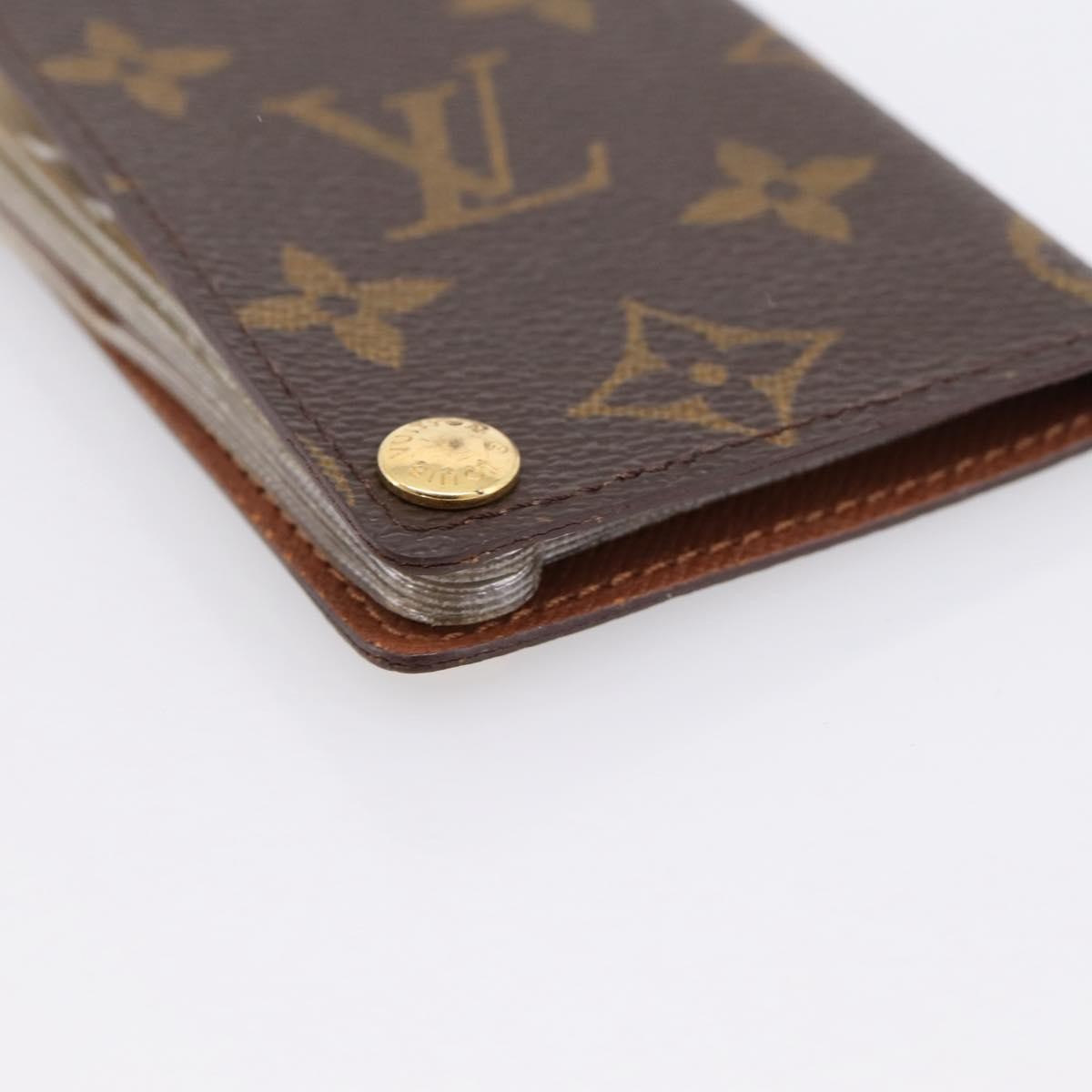 Louis Vuitton Porte Cartes Pression Card Case Monogram Canvas Brown Canvas Card Holders Accessory (Pre-Owned)