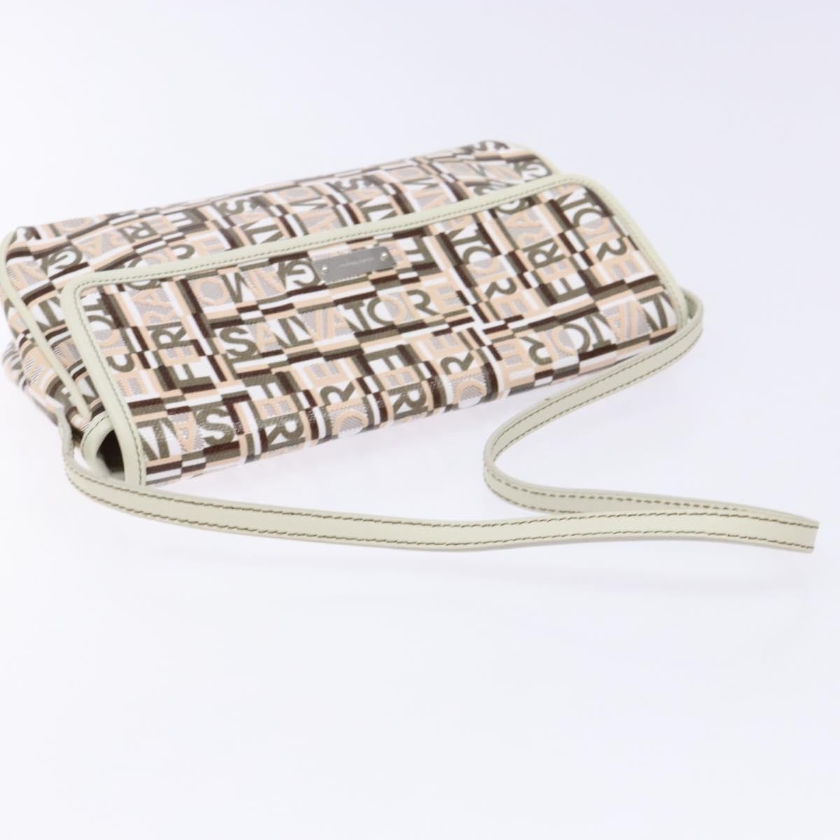Salvatore Ferragamo Vintage Clutch Canvas Beige Canvas Clutche & Pouche Bag (Pre-Owned)