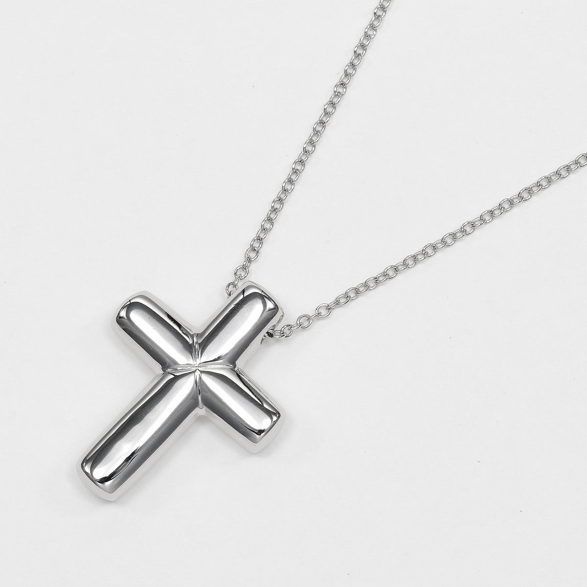 Tiffany & Co. Cross Pendant Platinum And Diamonds Silver Platinum Necklace Jewelry (Pre-Owned)