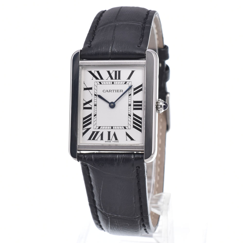 Cartier Tank Solo Quartz Stainless Steel And Leather Watch (Pre-Owned)