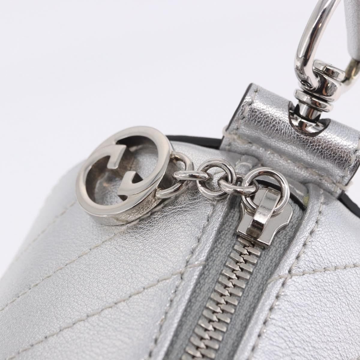 Gucci Blondie Diagonal Quilted Leather Silver Leather Shoulder Bag Bag (Pre-Owned)