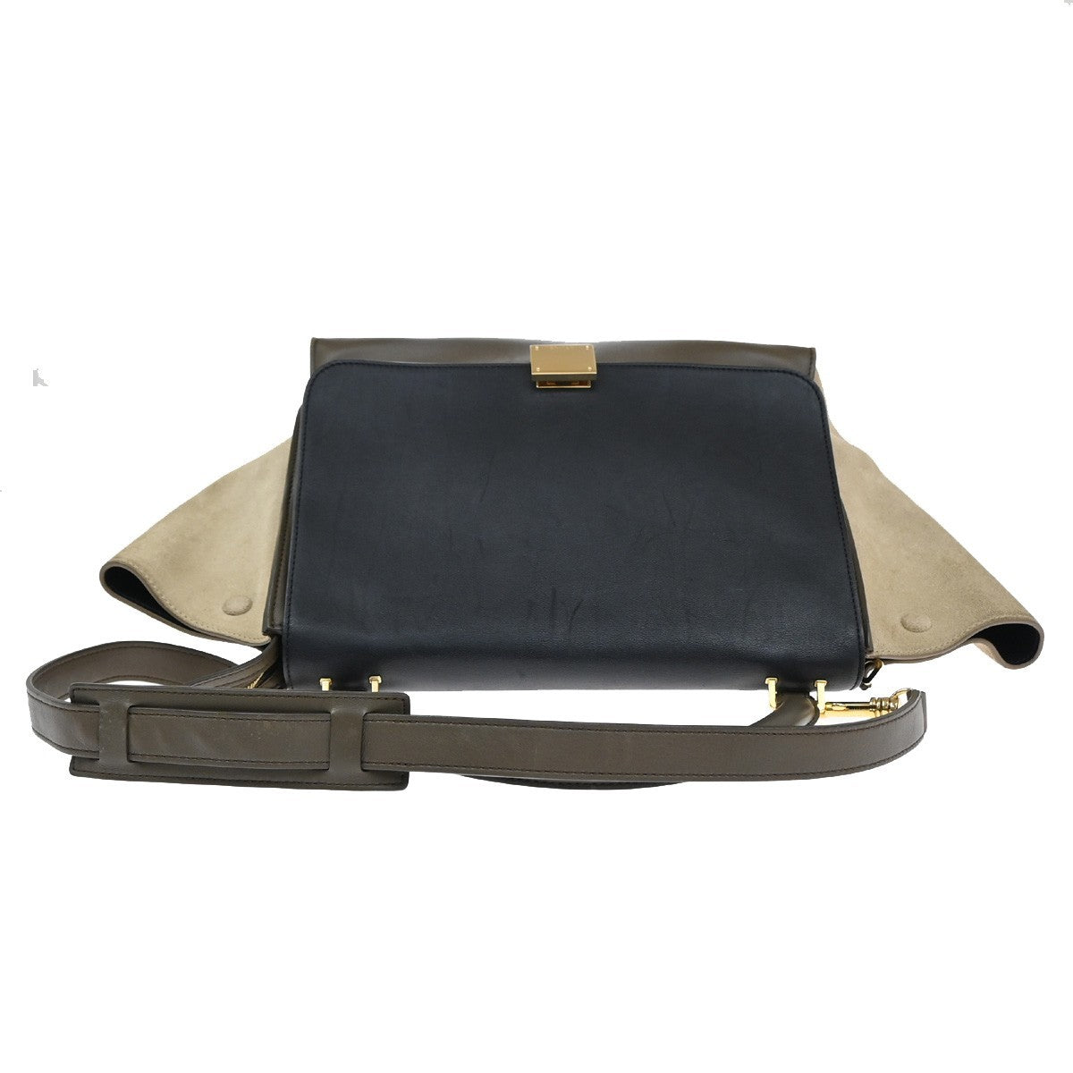 Celine Trapeze Leather With Suede Multicolour Leather Handbag (Pre-Owned)