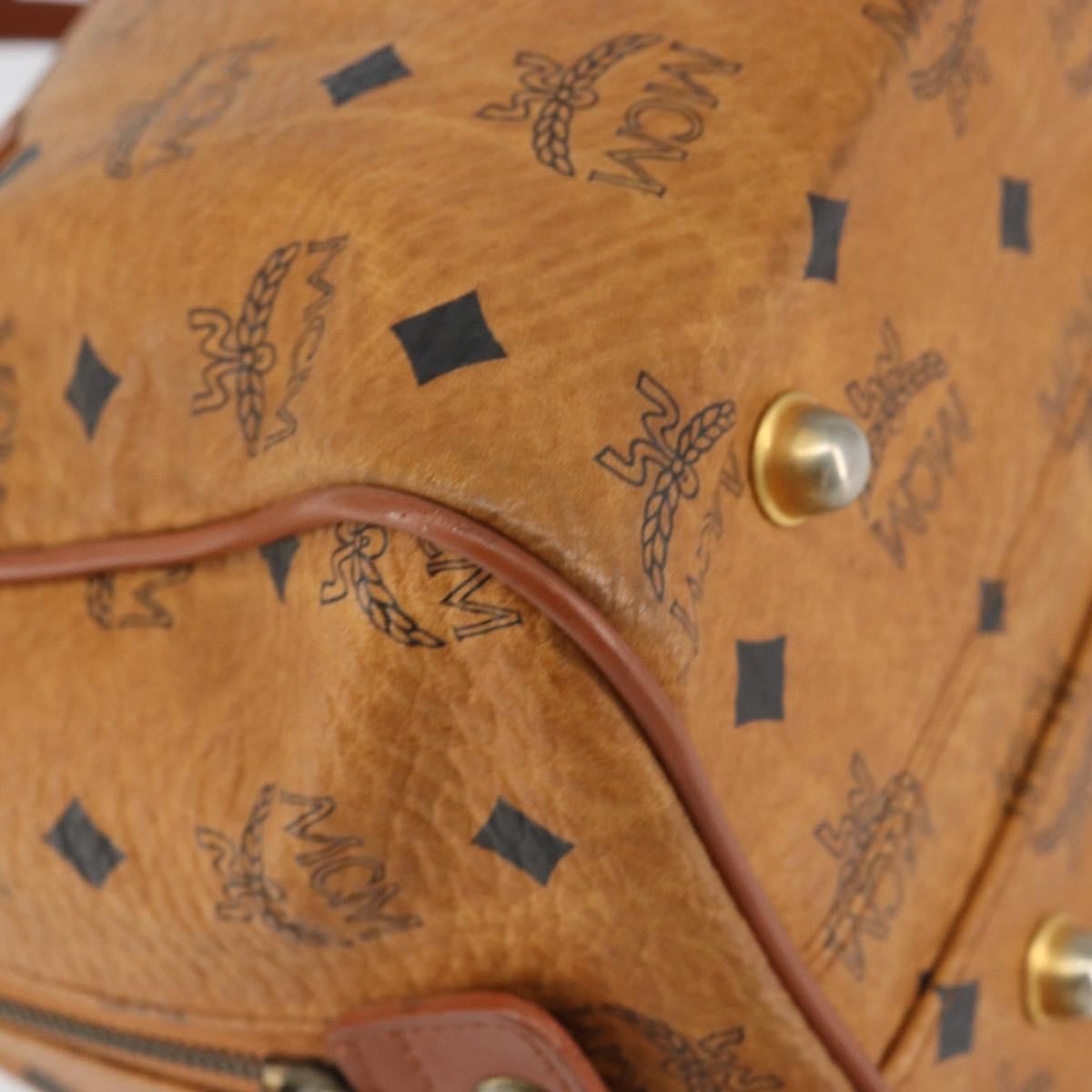 MCM Visetos Canvas And Leather Brown Canvas Handbag (Pre-Owned)
