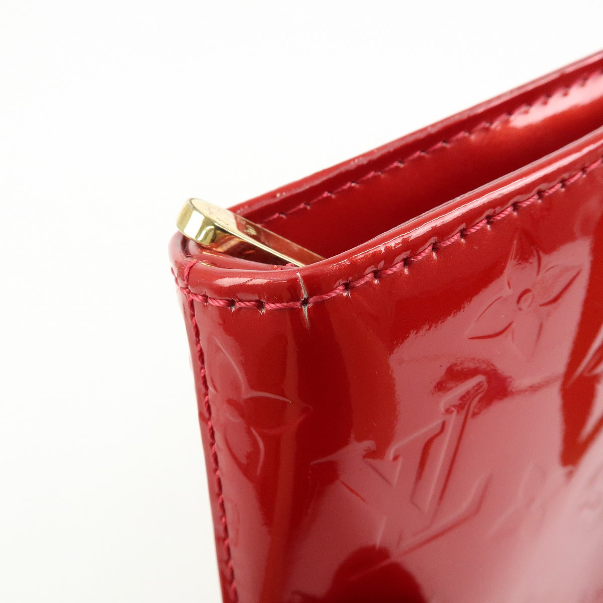Louis Vuitton Brentwood Monogram Vernis Red Patent_Leather Handbag (Pre-Owned)