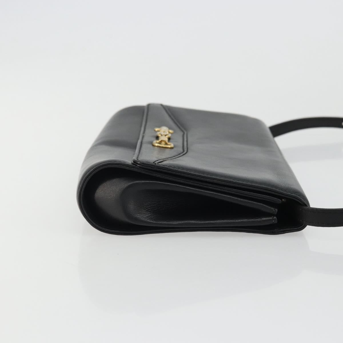 Celine Vintage Horsebit Sling Leather Black Leather Shoulder Bag Bag (Pre-Owned)