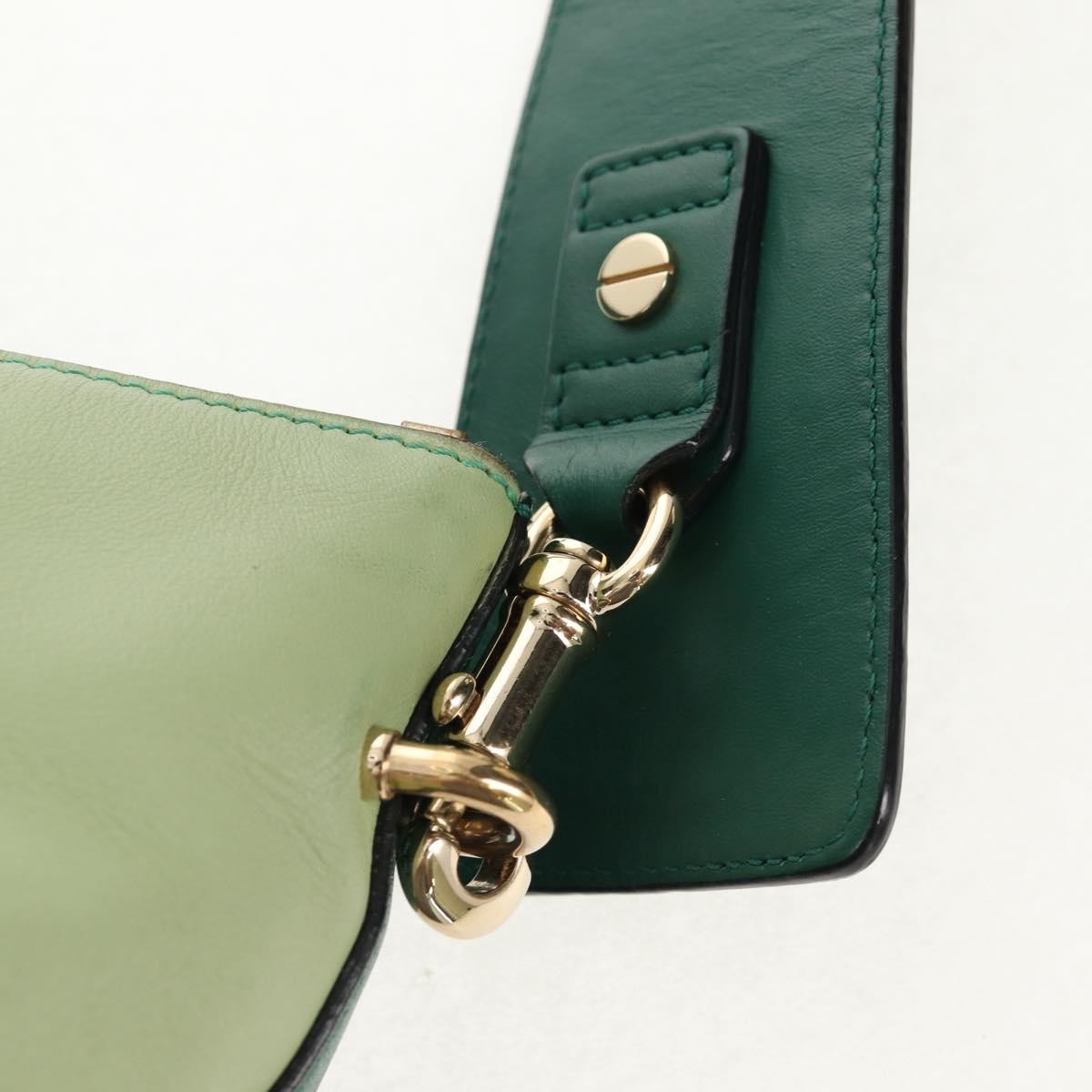 Chloe Bicolor Baylee Satchel Leather Green Leather Bag (Pre-Owned)