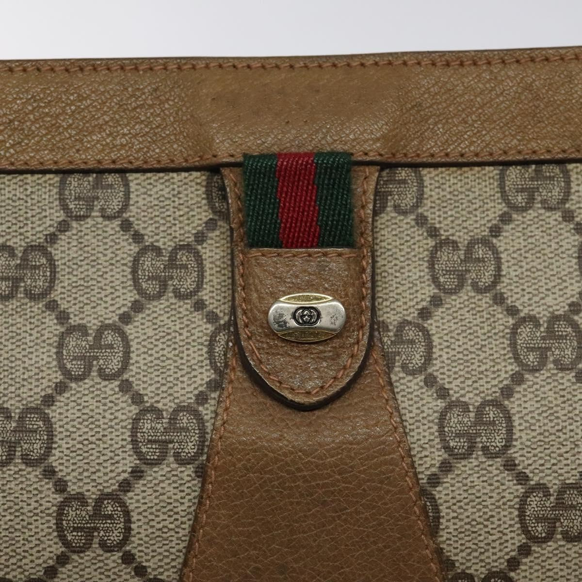 Gucci Sherry Line Canvas Beige Canvas Clutche & Pouche Bag (Pre-Owned)