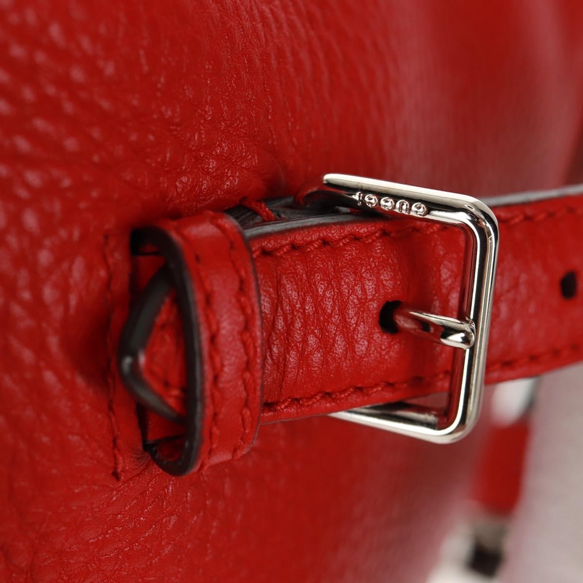 Gucci Bamboo Tassel Leather Red Leather Backpack Bag (Pre-Owned)