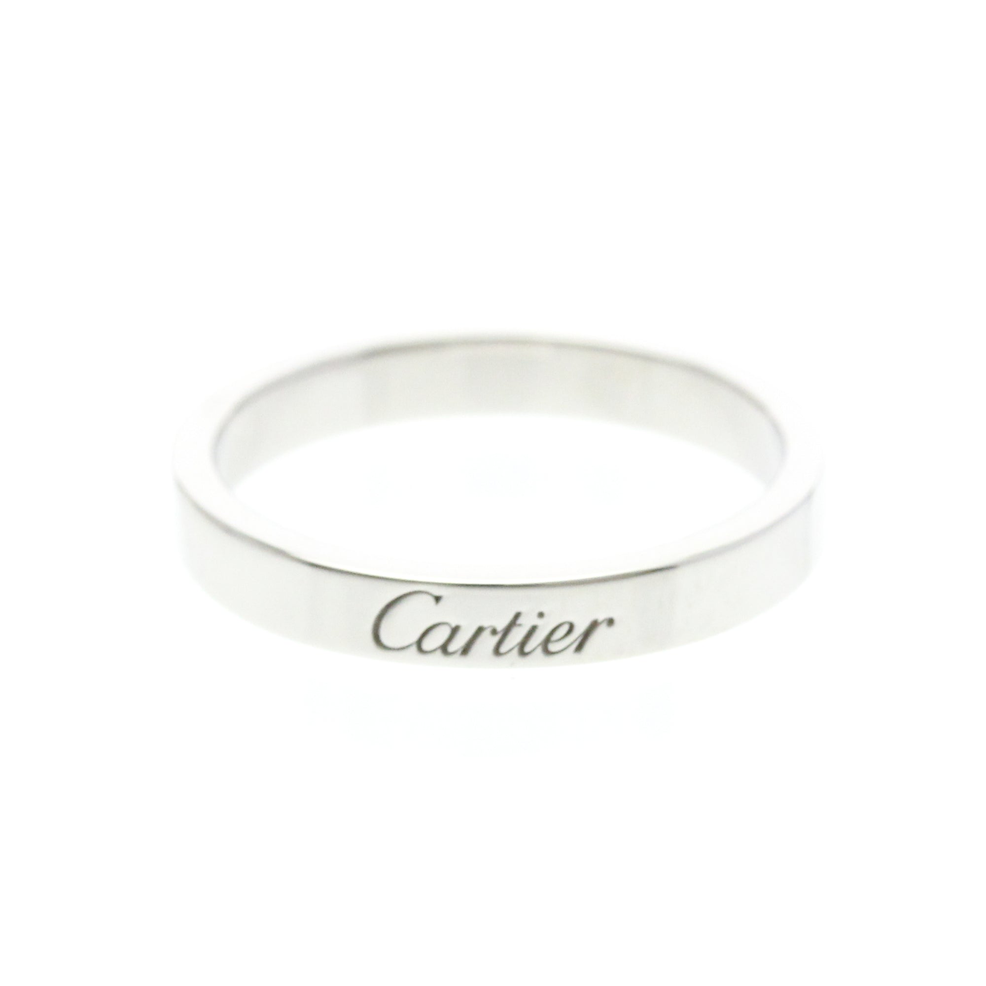 Cartier C De Cartier Wedding Band Platinum Silver Platinum Ring Jewelry (Pre-Owned)