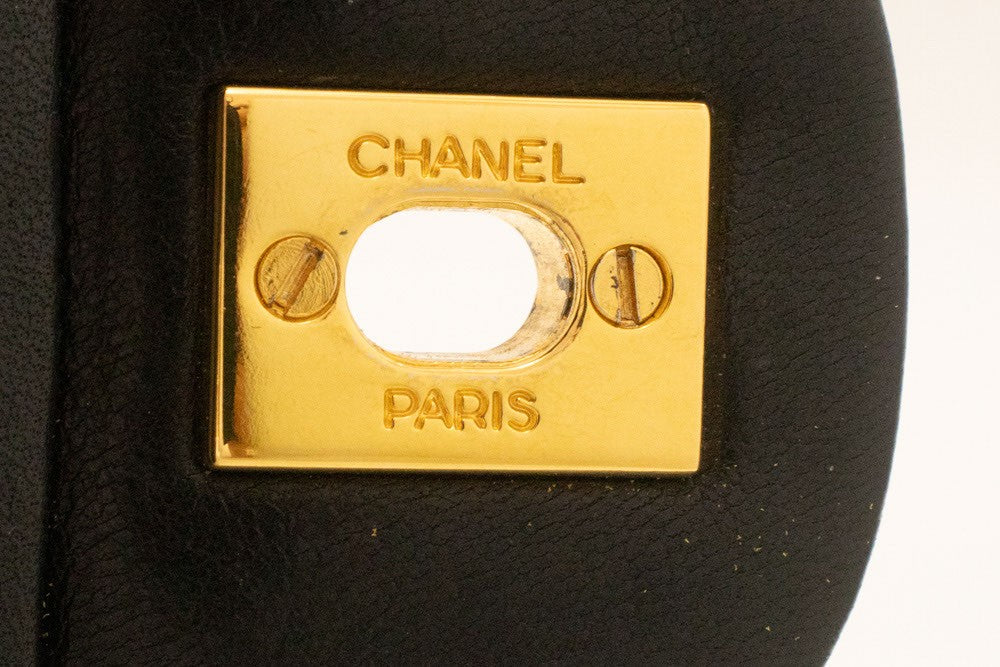 Chanel Cc Flap Quilted Classic Flap Motif Printed Nylon Black Leather Crossbody Bag Bag (Pre-Owned)