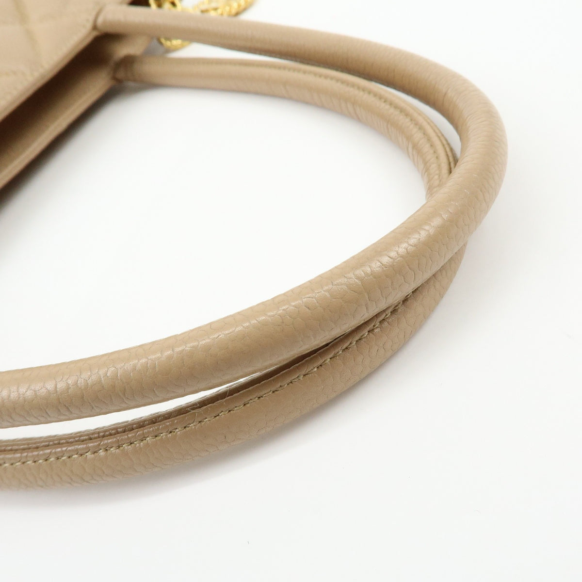 Chanel Medallion Quilted Lambskin Beige Leather Tote Bag Bag (Pre-Owned)