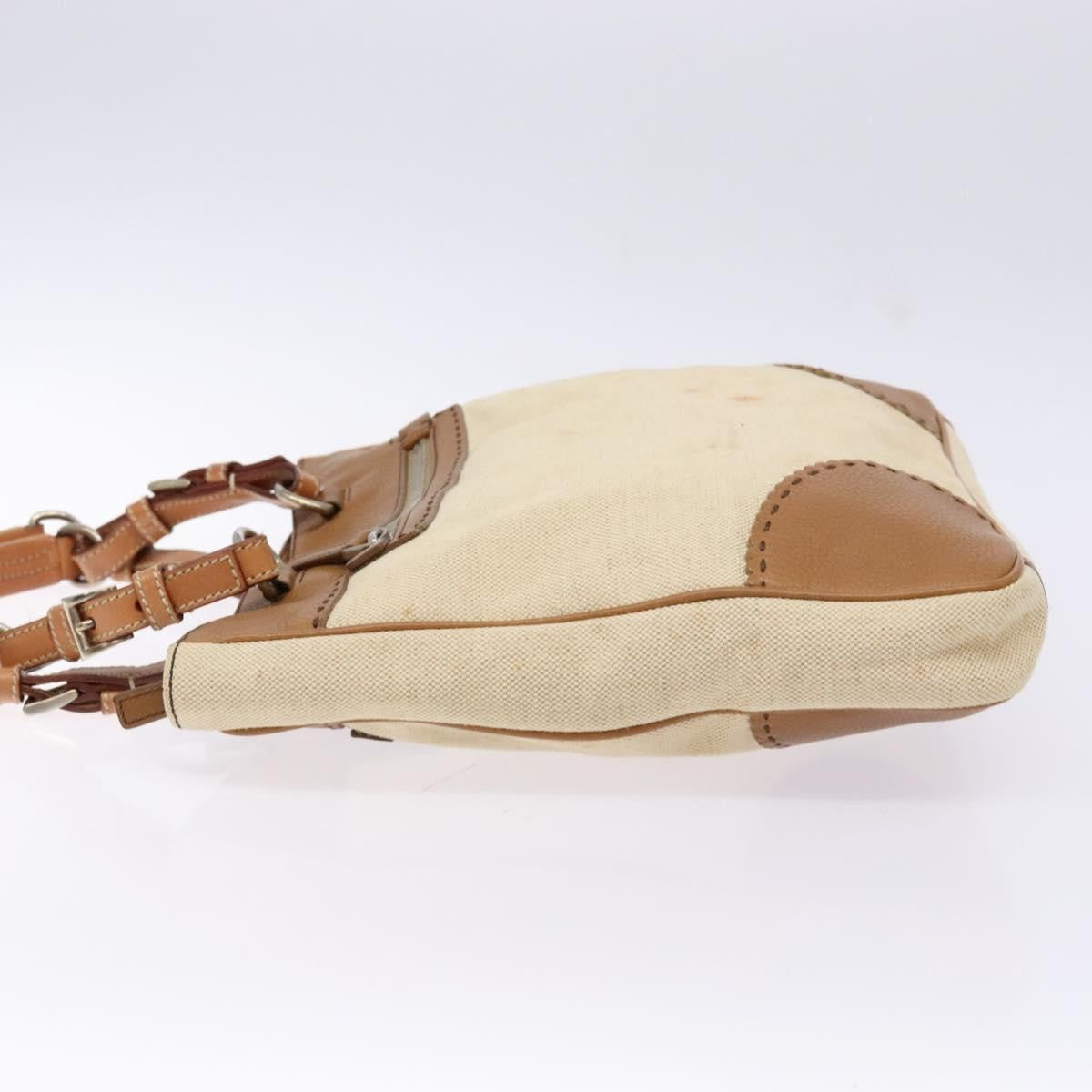 Prada Vintage Convertible Tote Canvas And Leather Beige Canvas Tote Bag Bag (Pre-Owned)