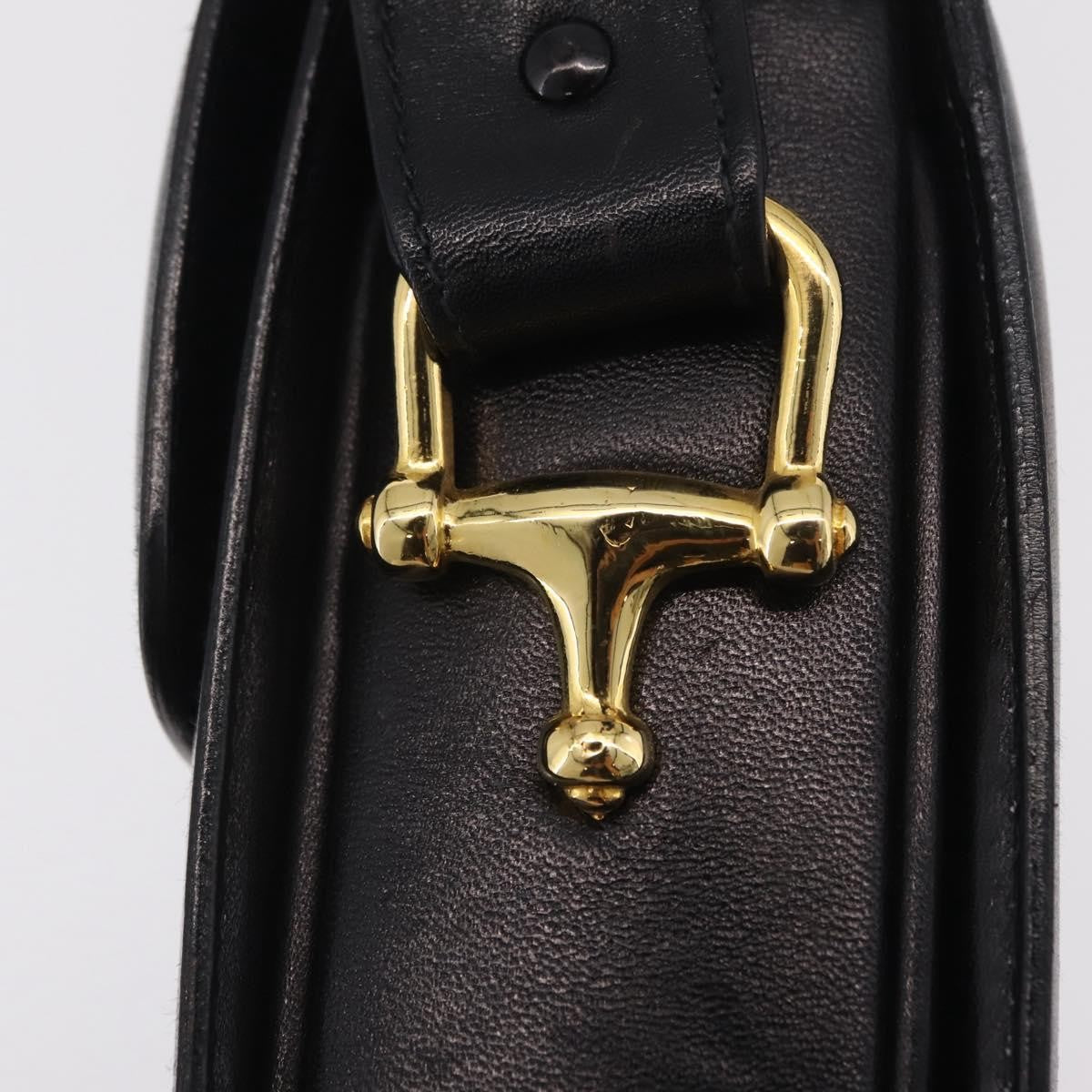 Celine Vintage Carriage Flap Leather Black Leather Handbag (Pre-Owned)