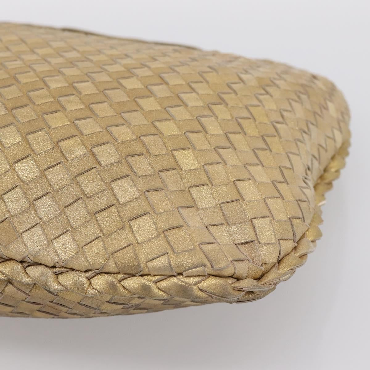 Bottega Veneta Intrecciato Leather Gold Leather Handbag (Pre-Owned)