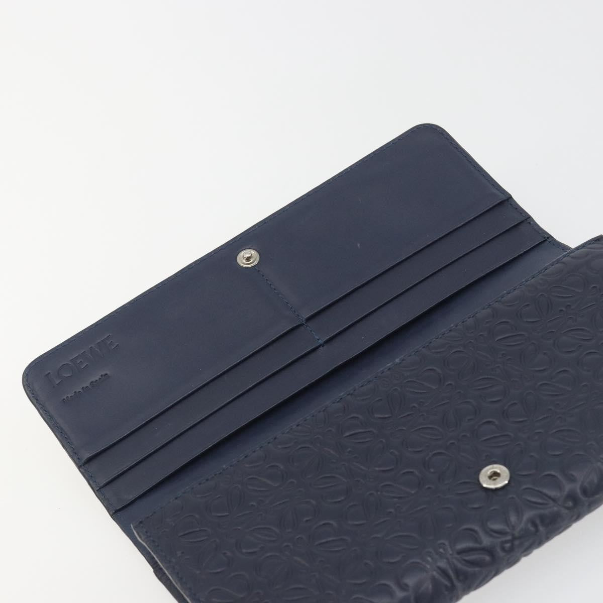 Loewe Anagram Leather Navy Leather Wallets Accessory (Pre-Owned)