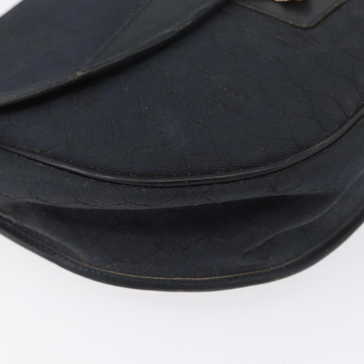 Christian Dior Vintage Honeycomb Flap Canvas And Leather Black Canvas Shoulder Bag Bag (Pre-Owned)