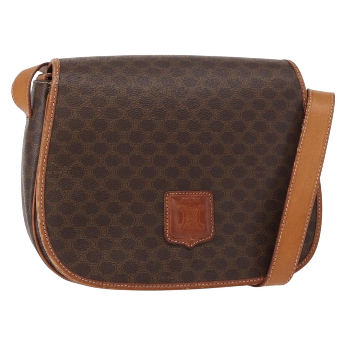 Celine Vintage Macadam Canvas Brown Canvas Shoulder Bag Bag (Pre-Owned)