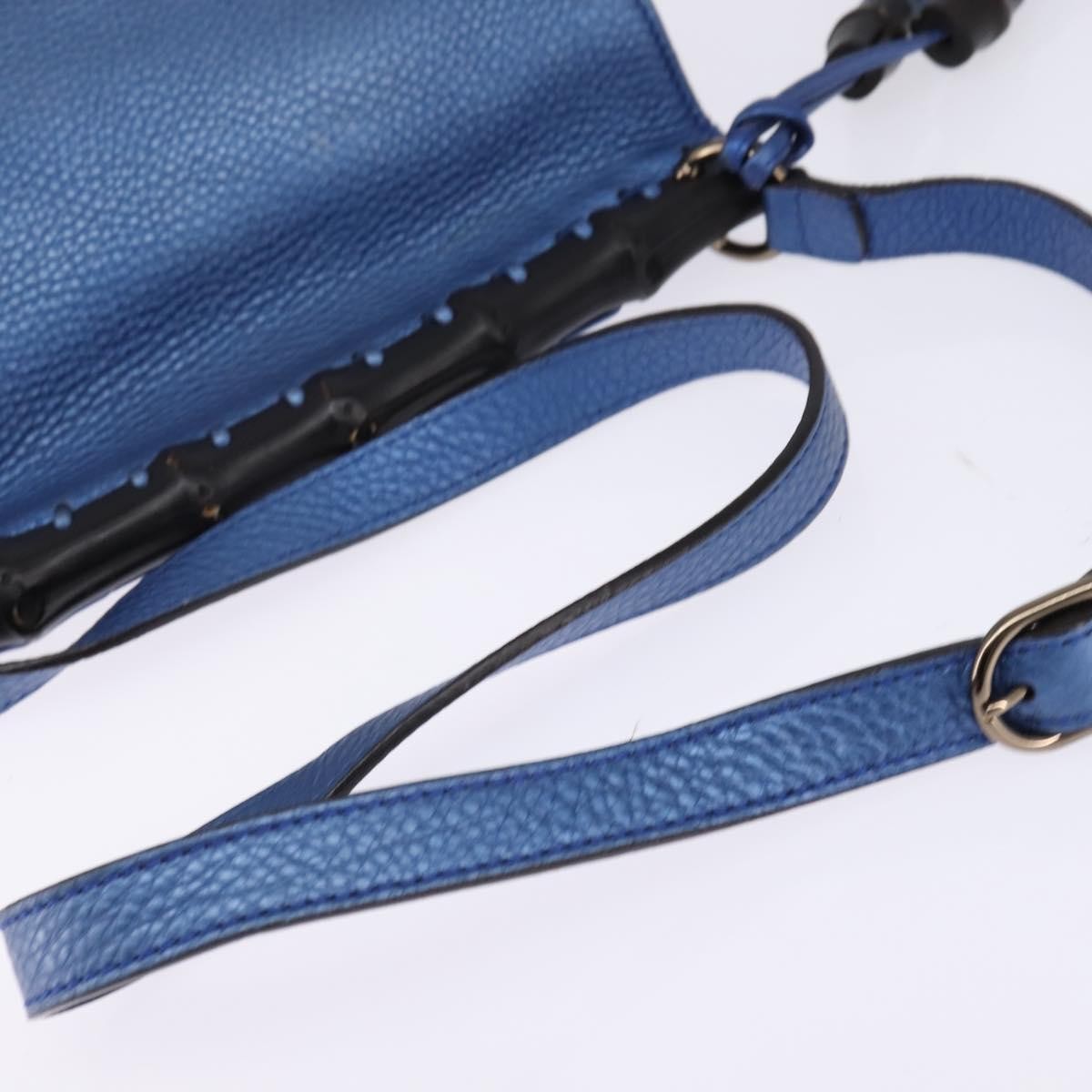 Gucci Nouveau Fringe Leather Blue Leather Shoulder Bag Bag (Pre-Owned)