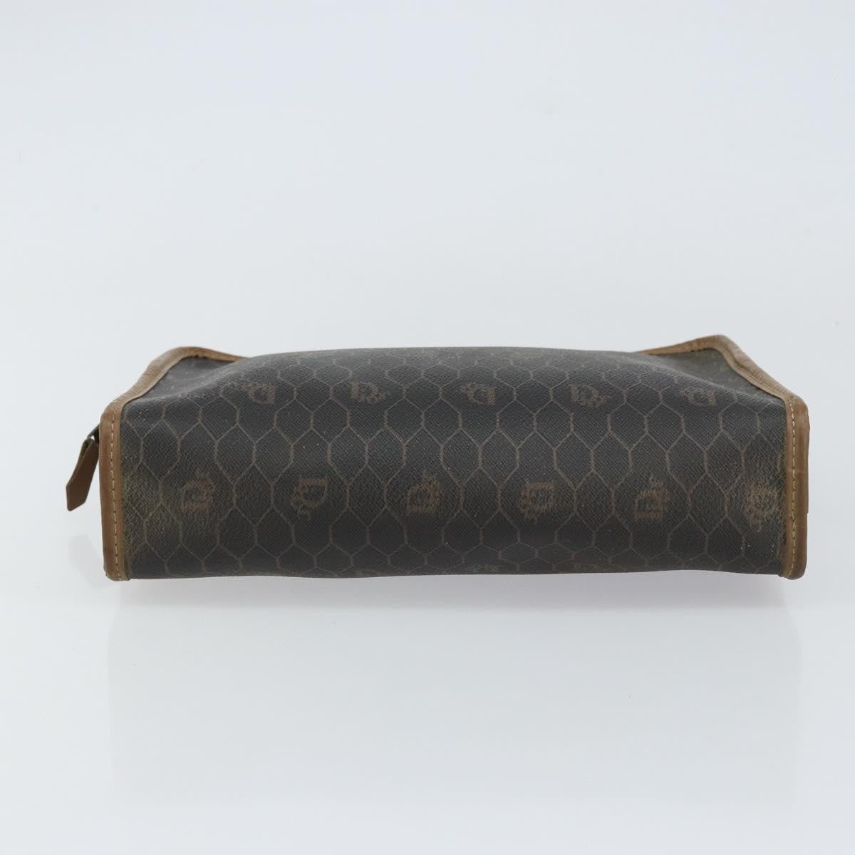 Christian Dior Vintage Honeycomb Zip Canvas And Leather Black Canvas Clutche & Pouche Bag (Pre-Owned)