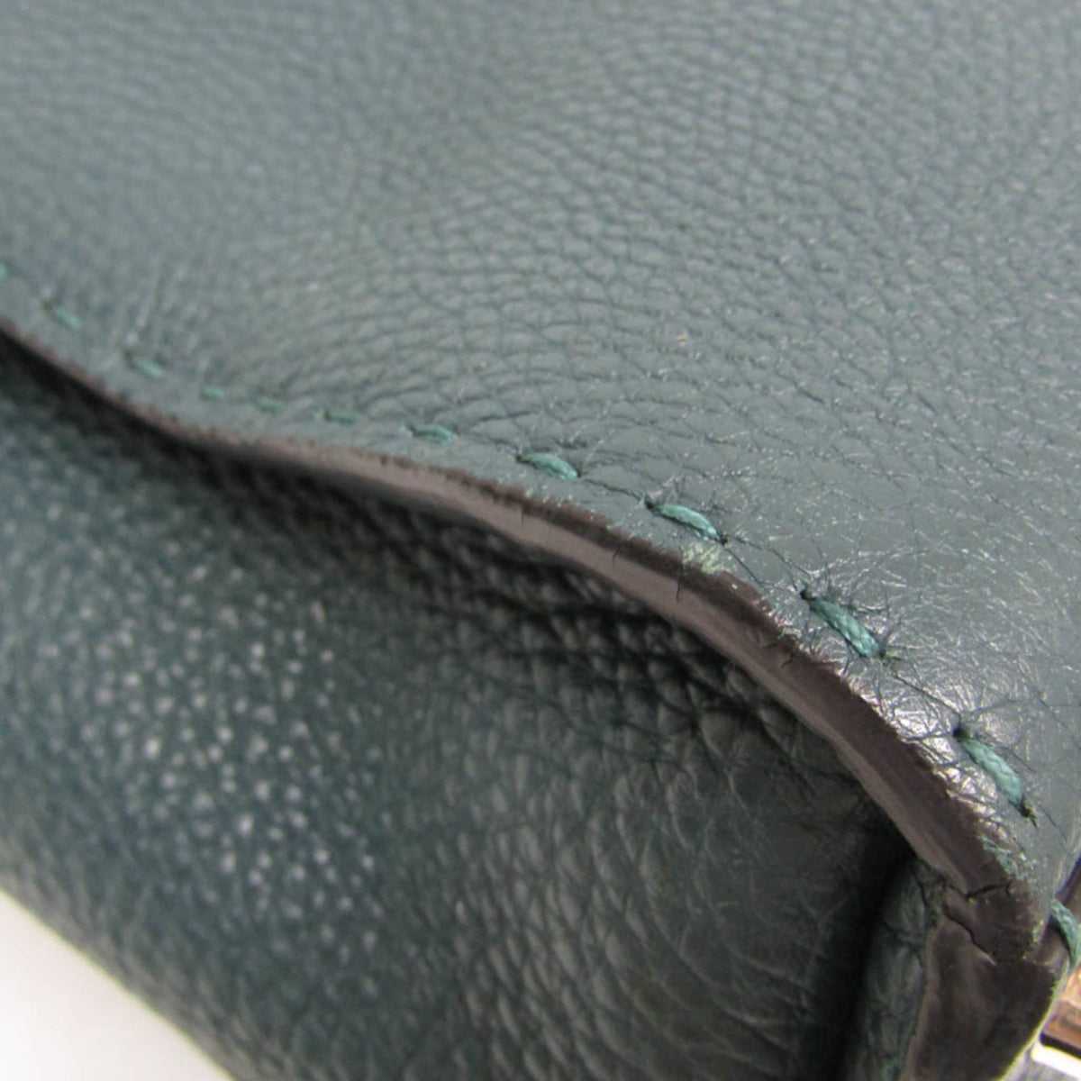 Fendi Monster Selleria Peekaboo Leather Green Leather Handbag (Pre-Owned)