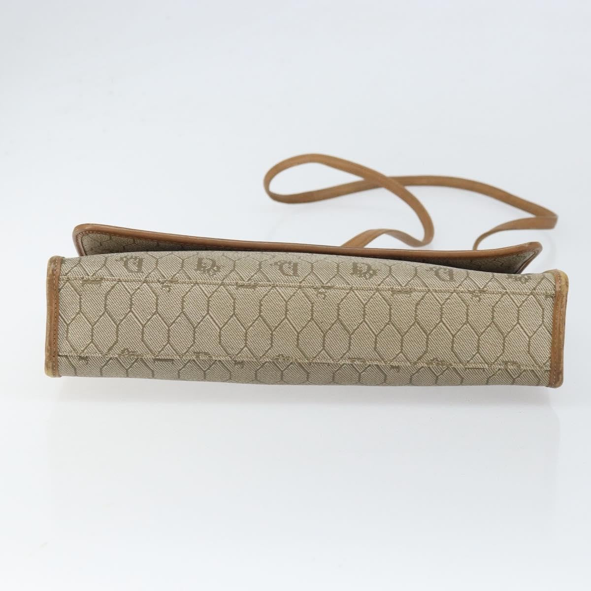 Christian Dior Vintage Honeycomb Canvas And Leather Beige Canvas Shoulder Bag Bag (Pre-Owned)