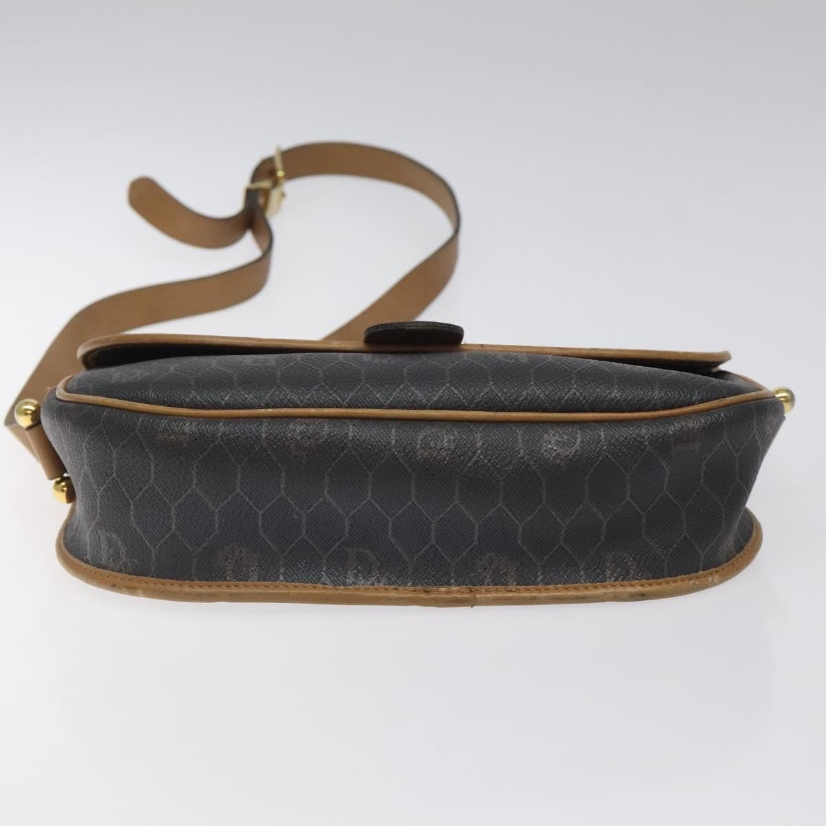 Christian Dior Vintage Honeycomb Canvas Black Canvas Shoulder Bag Bag (Pre-Owned)