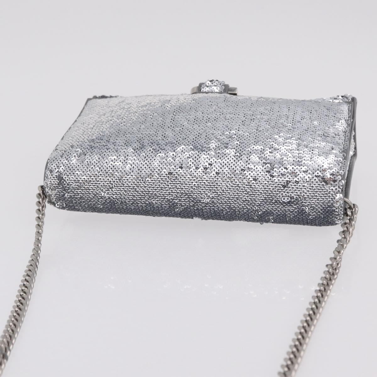 Balenciaga Hourglass Chain Leather With Sequins Silver Leather Crossbody Bag Bag (Pre-Owned)