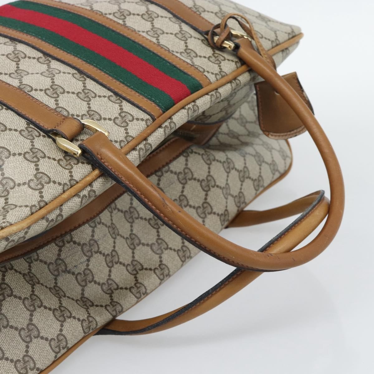 Gucci Zip Boston Gg Canvas And Leather Beige Pvc Handbag (Pre-Owned)