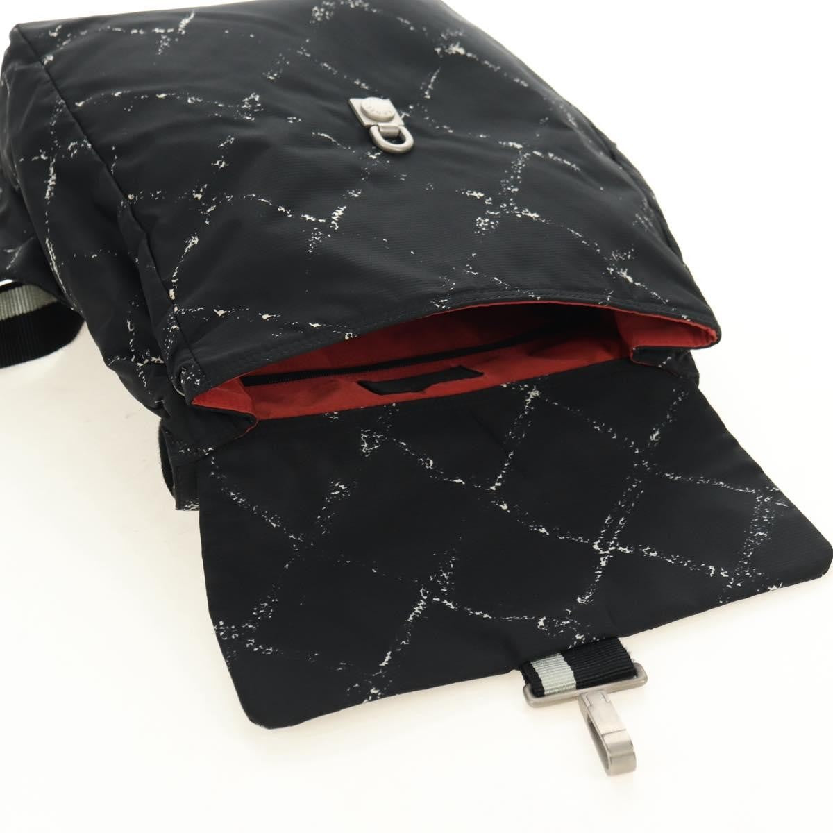 Chanel Travel Line Lock Printed Nylon Black Nylon Backpack Bag (Pre-Owned)