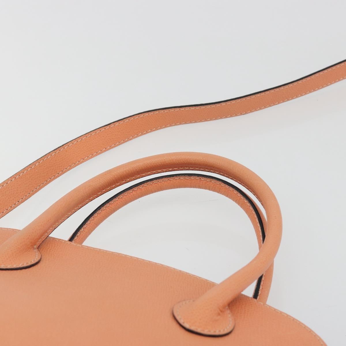 Celine Vintage Convertible Bowler Leather Orange Leather Handbag (Pre-Owned)