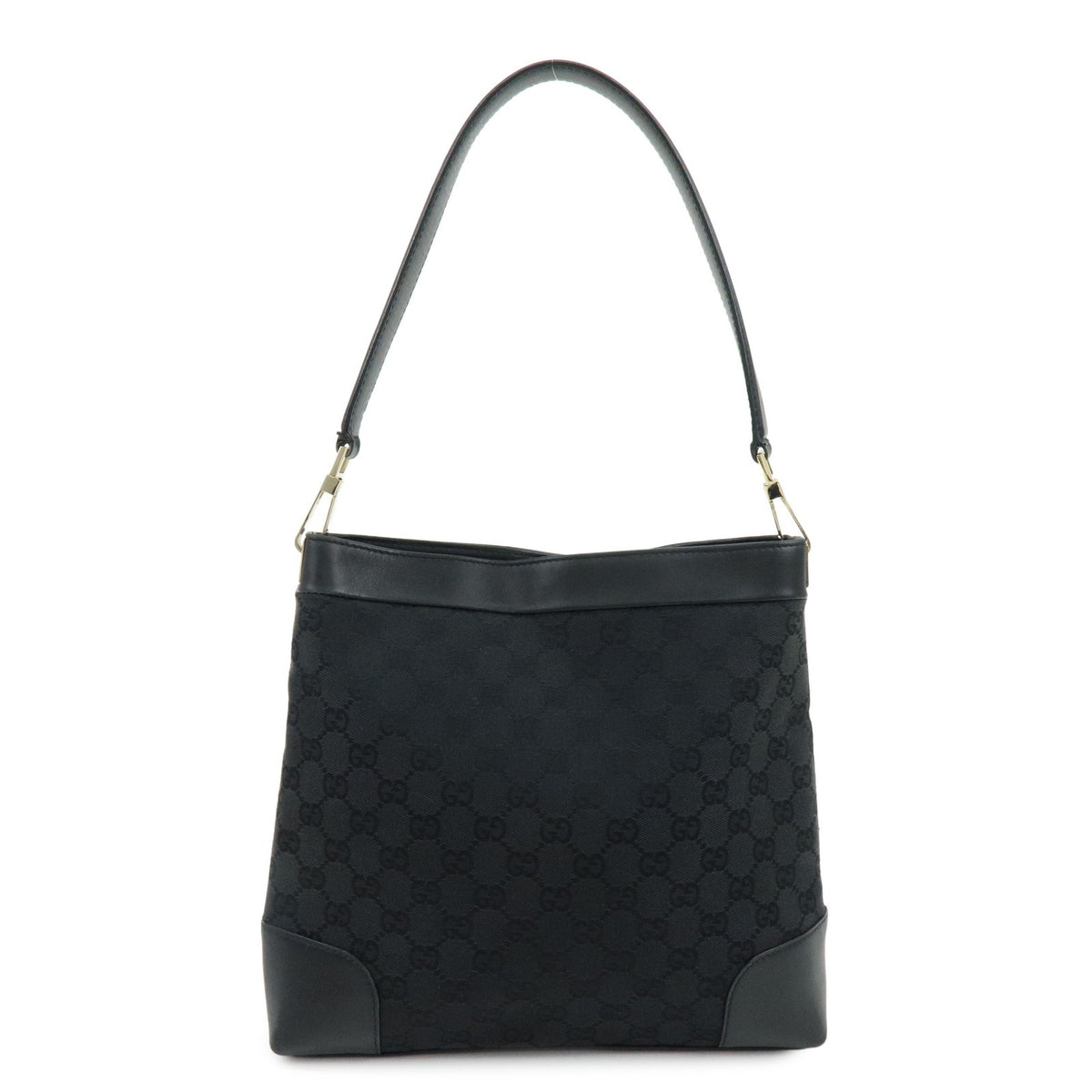 Gucci Gucci Gg Canvas North-South Tote Gg Canvas And Leather Black Canvas Tote Bag Bag (Pre-Owned)