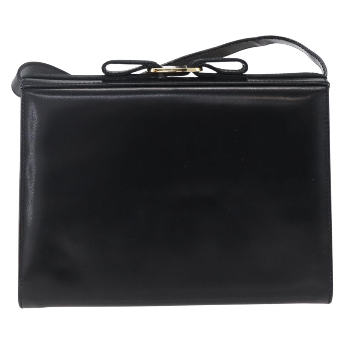 Salvatore Ferragamo Vala Leather Black Leather Shoulder Bag Bag (Pre-Owned)