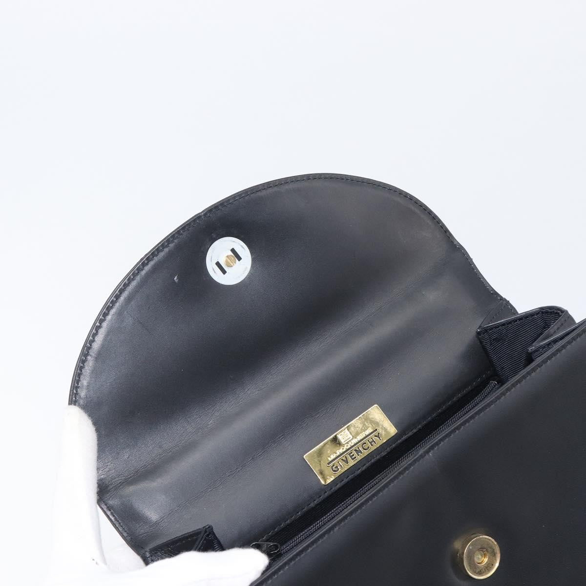 Valentino Garavani Top Handle Flap Leather Black Leather Handbag (Pre-Owned)