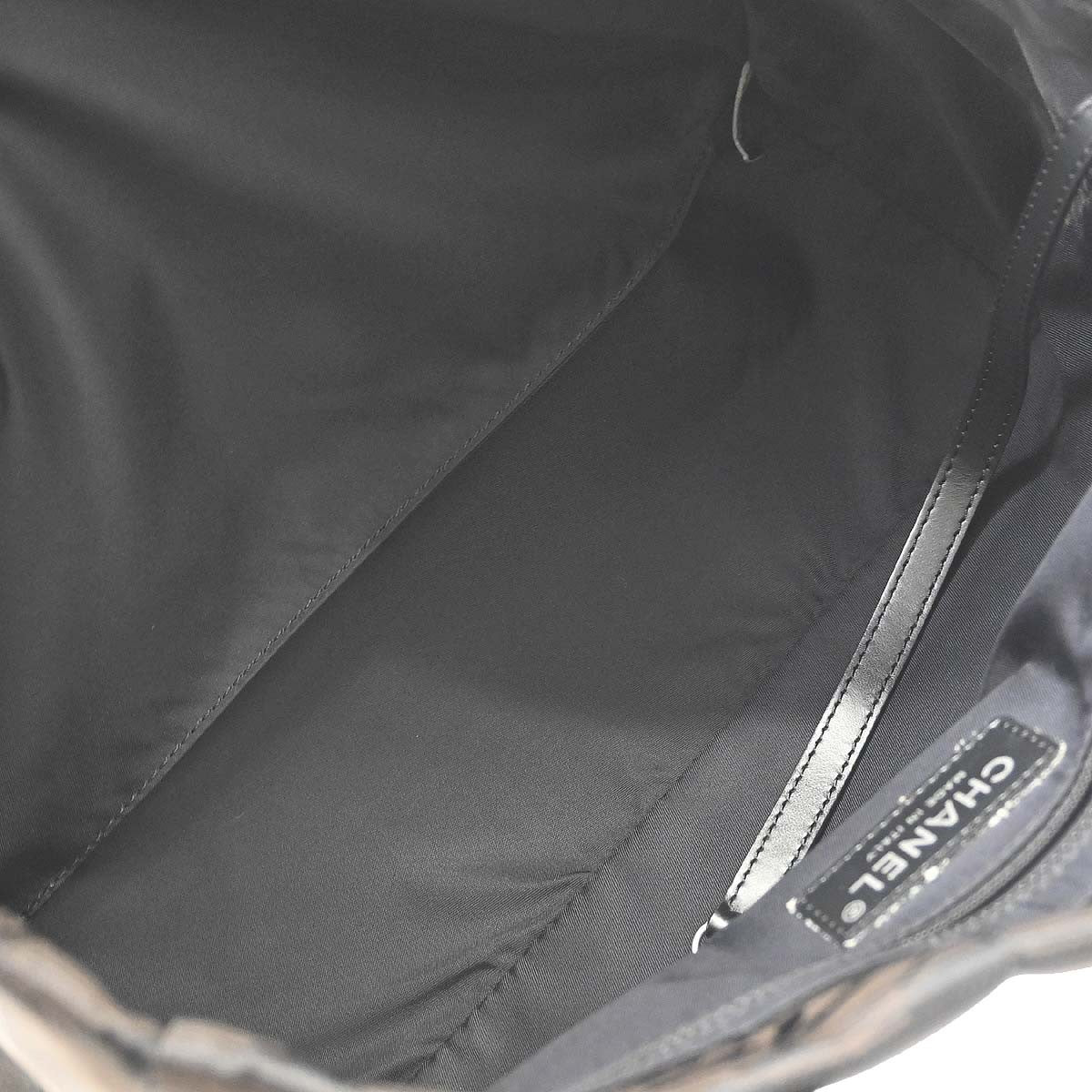 Chanel Travel Line Nylon Brown Nylon Tote Bag Bag (Pre-Owned)
