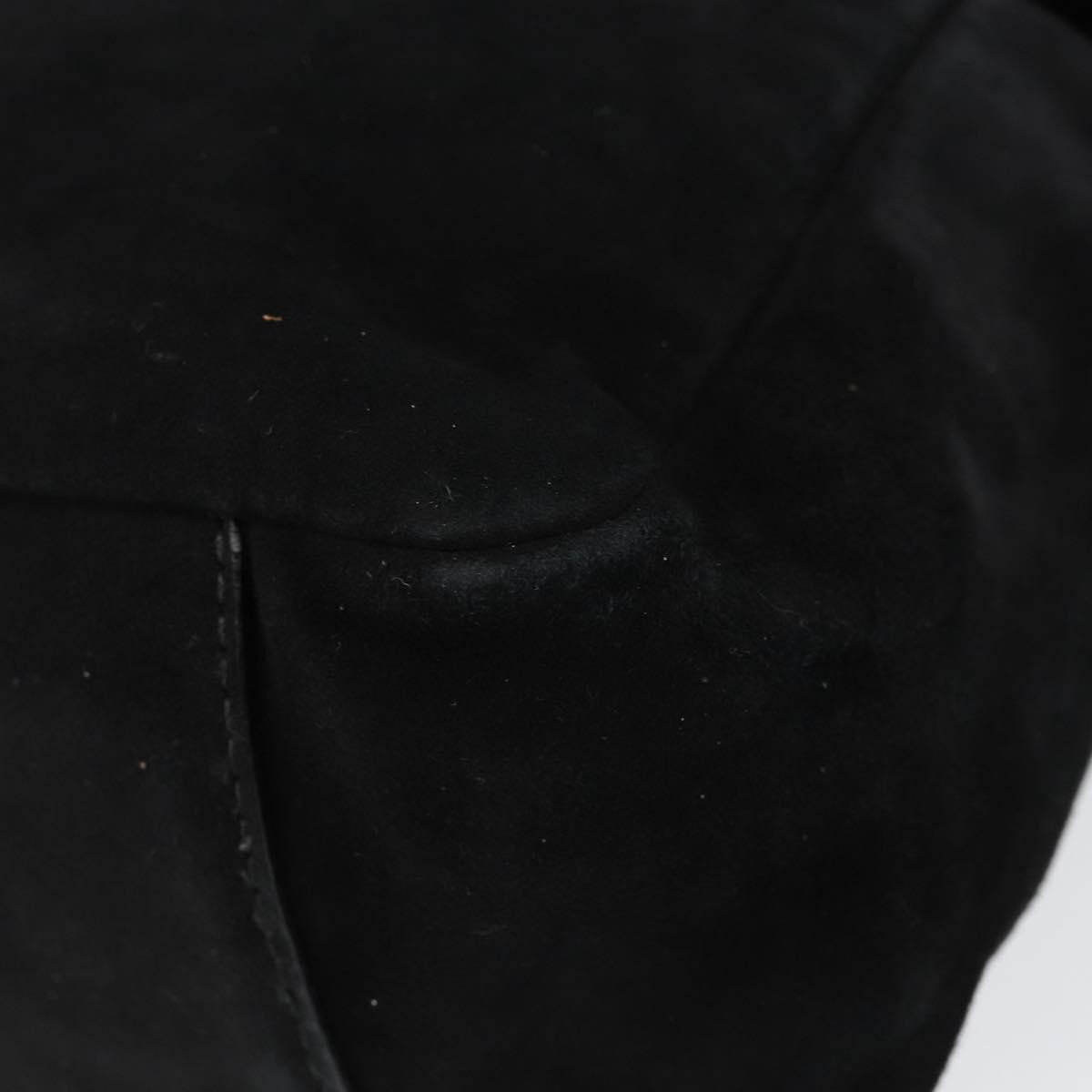 Salvatore Ferragamo Vala Suede Black Suede Handbag (Pre-Owned)