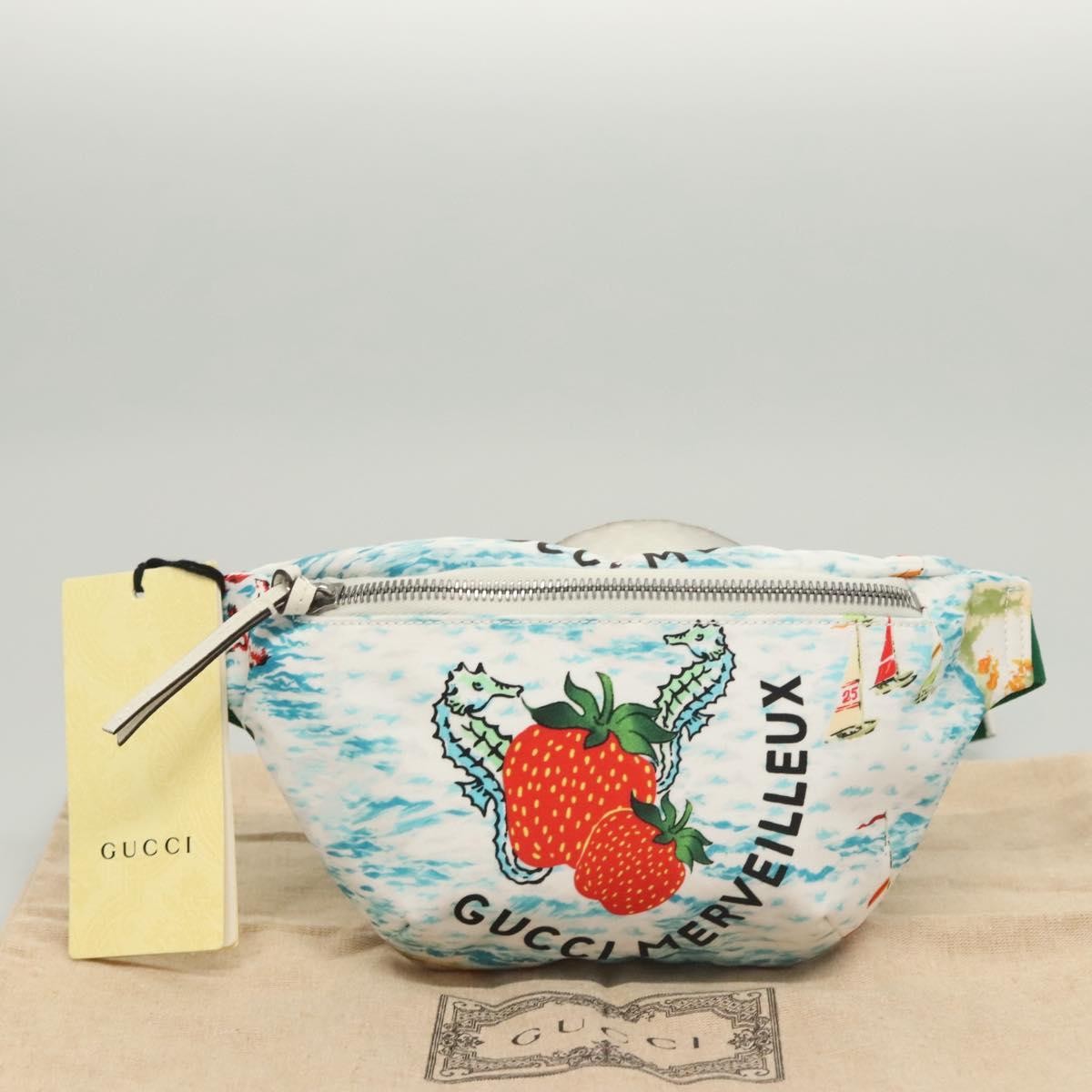 Gucci Merveilleux Belt Printed Nylon White Nylon Bag (Pre-Owned)