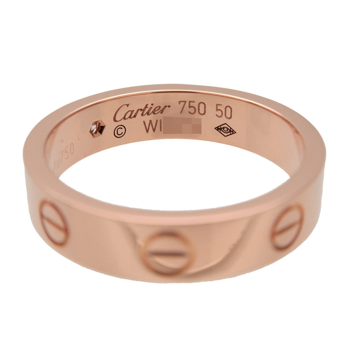Cartier Love Wedding Band 1 Diamond 18K Rose Gold With Diamond Pink Rose_Gold Ring Jewelry (Pre-Owned)
