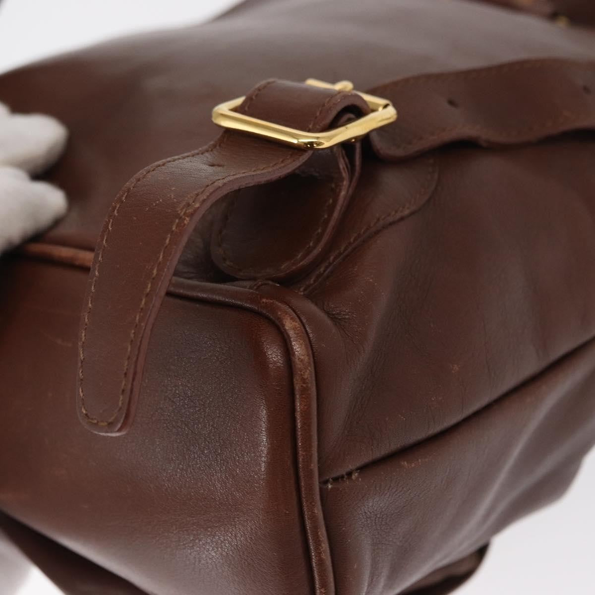 Gucci Vintage Bamboo Leather Brown Leather Backpack Bag (Pre-Owned)
